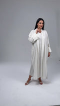 White Linen Abaya Set