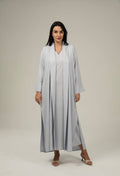 Ice Blue Linen Abaya Set